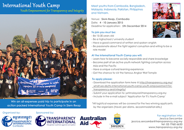 The International Youth Camp on Youth Empowerment for Transparency & Integrity (YETI)