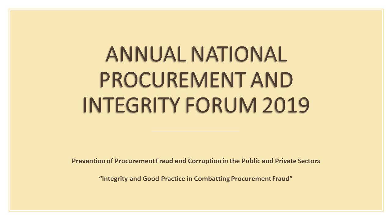 Annual National Procurement and Integrity Forum 2019